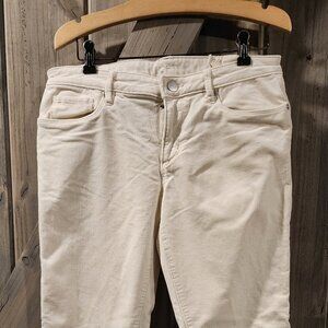 Ann Taylor LOFT Cream Corduroy Relaxed Skinny Pants 27/4